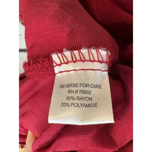 Erin London Velvet Brocade Jacket Womens XL Red Gold Floral Button Up - Picture 4 of 7